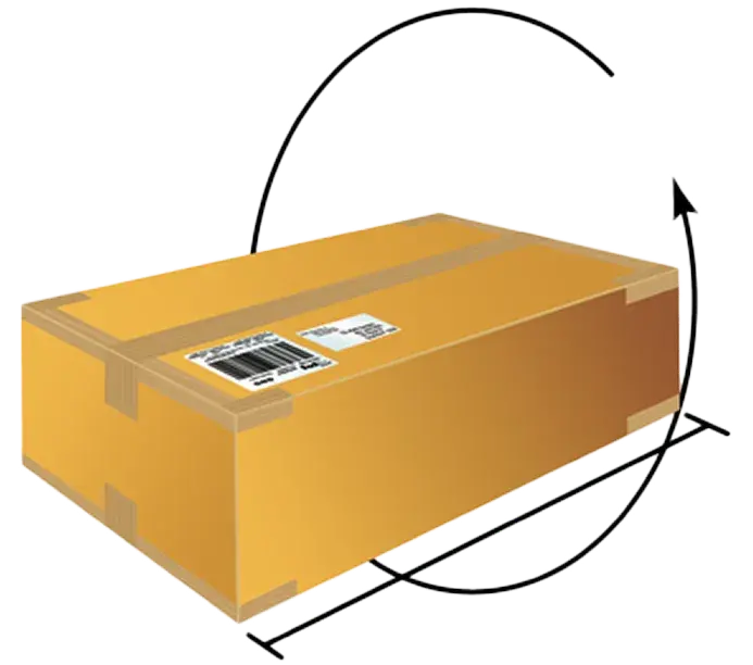 Measuring the dimensions of a sealed parcel